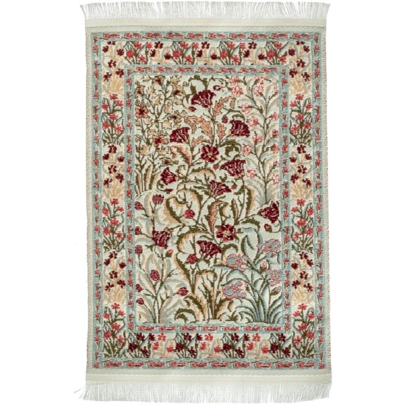 Dolls House Floral Turkish Woven Rectangular Carpet Miniature Rug 1:12 Scale