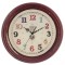 Dolls House French Wall Clock Round Wooden Coloured Numerals Miniature Accessory