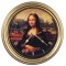 Dolls House Mona Lisa Wall Clock Round Gold Frame Miniature 1:12 Accessory 