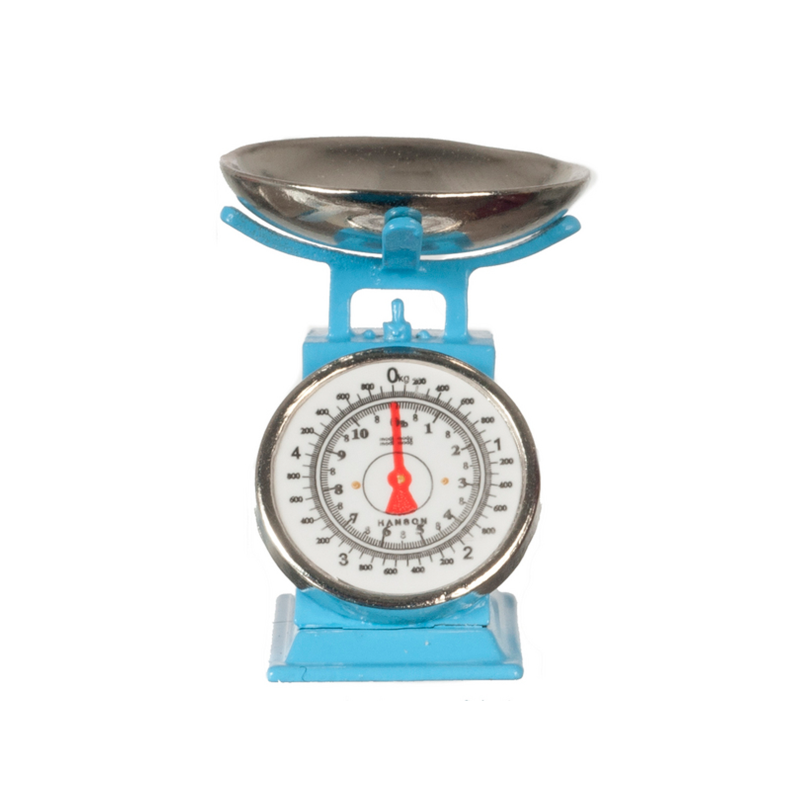 Dolls House Blue Weighing Scales Miniature Kitchen Grocery Shop Accessory 1:12