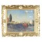 Dolls House Miniature Monet Impressions of the Sea Picture Painting Gold Frame