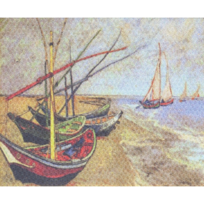 Dolls House Miniature Van Gogh Fishing Boats Picture Painting Canvas