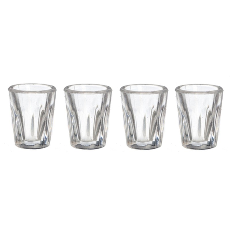 Dolls House Miniature Pub Kitchen Dining Room Accessory 4 Bistro Tumbler Glasses