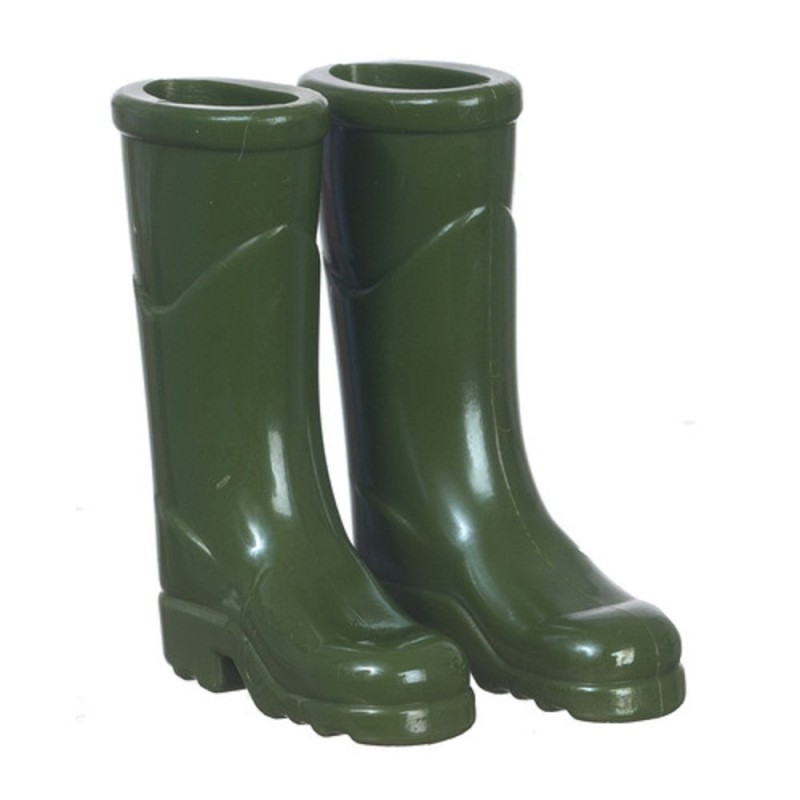 Dolls House Green Wellington Boots Wellies 1:12 Garden Accessory