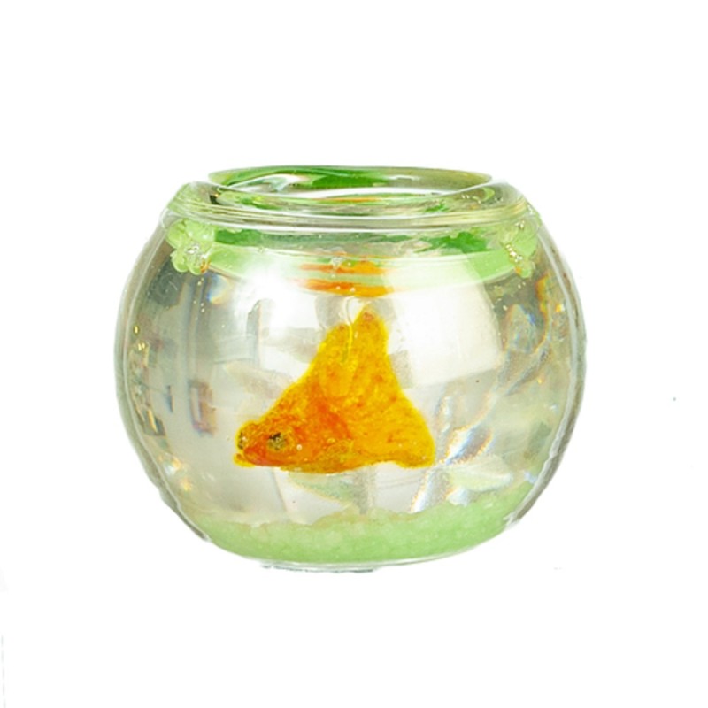 Dolls House Glass Goldfish Bowl with Fish Plants and Decor 1:12 Pet Accessory