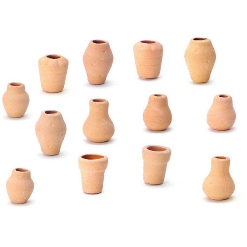 Dolls House 12 Empty Clay Terracotta Pots Miniature Home & Garden Accessory