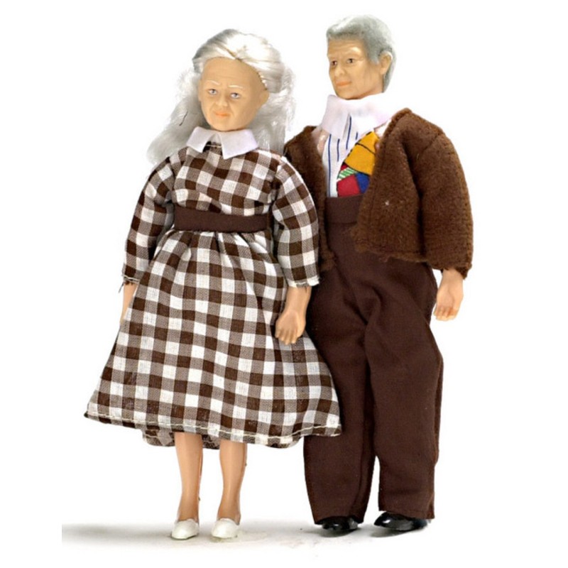 Dolls House Modern Grandma & Grandad Grandparents Miniature 1:12 People