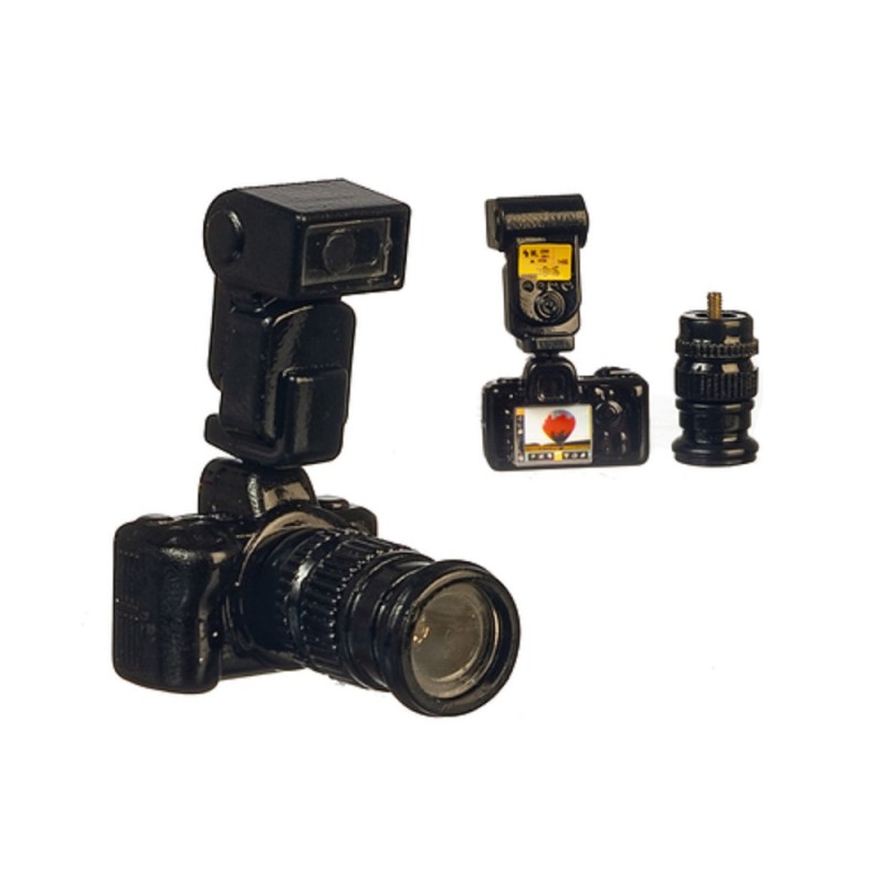 Dolls House Long Lens Camera with Flash Miniature 1:12 Accessory 
