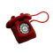 Dolls House Red Retro Telephone Phone Miniature Office Hall Bedroom Accessory