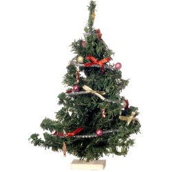 Dolls House Large Decorated Christmas Fir Tree Miniature Outdoor Accessory 1:12 Dolls House Large Decorated Christmas Fir Tree Miniature Outdoor Accessory 1:12