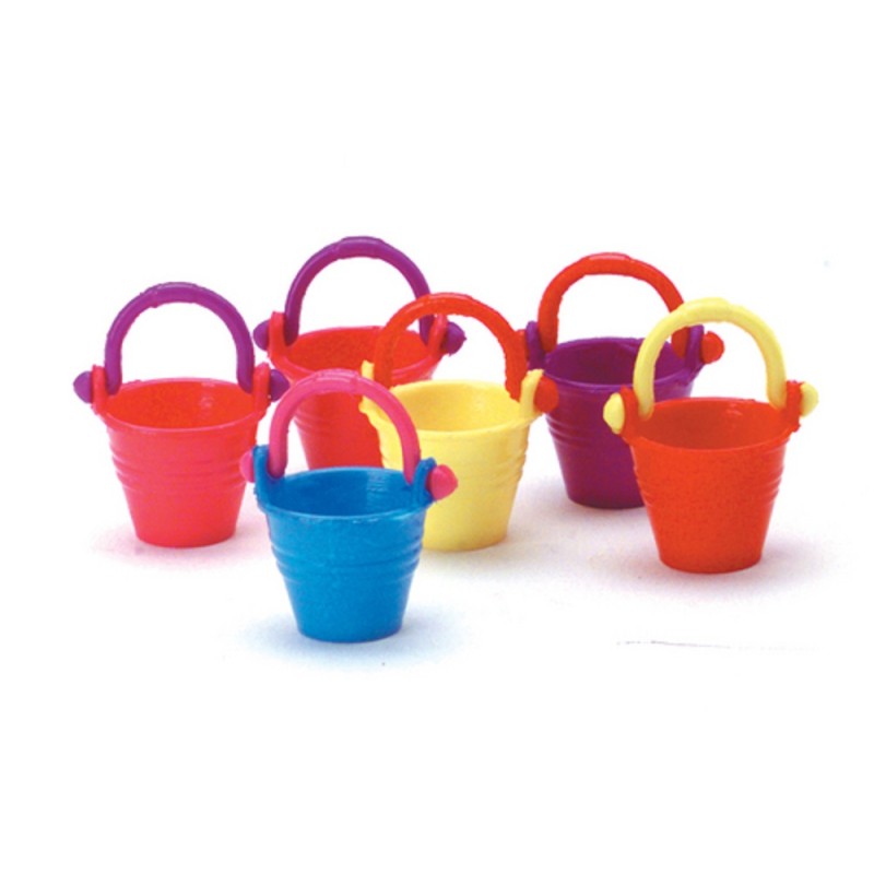 Dolls House 6 Children's Beach Buckets Summer Sand Castle Accessory