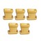 Dolls House 5 Brown Square Plant Pots with Saucers Miniature Garden Accessory