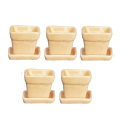 Dolls House 5 Peach Square Plant Pots with Saucers Miniature Garden Accessory 1:12 Dolls House 5 Peach Square Plant Pots with Saucers Miniature Garden Accessory 1:12