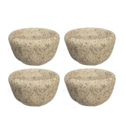 Dolls House Stone Finish Bowl Dish Set Miniature Dining Cafe Kitchen Accessory