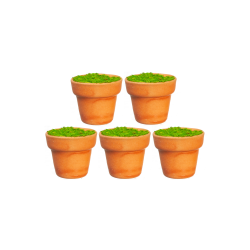 Dolls House 5 Brown Ceramic Filled Plant Pots Miniature Flower Garden Accessory Dolls House 5 Brown Ceramic Filled Plant Pots Miniature Flower Garden Accessory