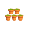Dolls House 5 Brown Ceramic Filled Plant Pots Miniature Flower Garden Accessory