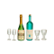 Dolls House Champagne & Wine Bottles with Glasses 1:12 Bar Pub Dining Accessory