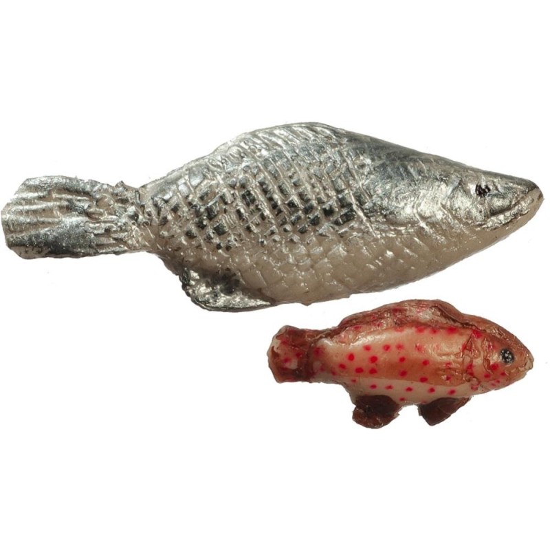 Dolls House Set of 2 Fish Miniature Garden Pond Accessory or Wall Ornament