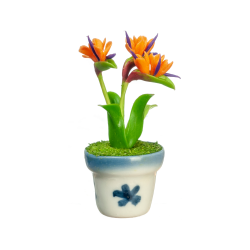 Dolls House Orange Bird of Paradise Plant Miniature Home or Garden Accessory Dolls House Orange Bird of Paradise Plant Miniature Home or Garden Accessory
