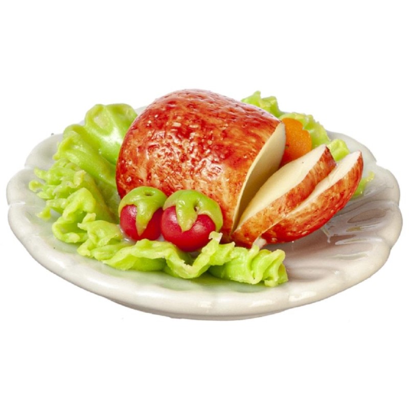 Dolls House Sliced Turkey & Trimmings on Plate Miniature Dining Food Accessory