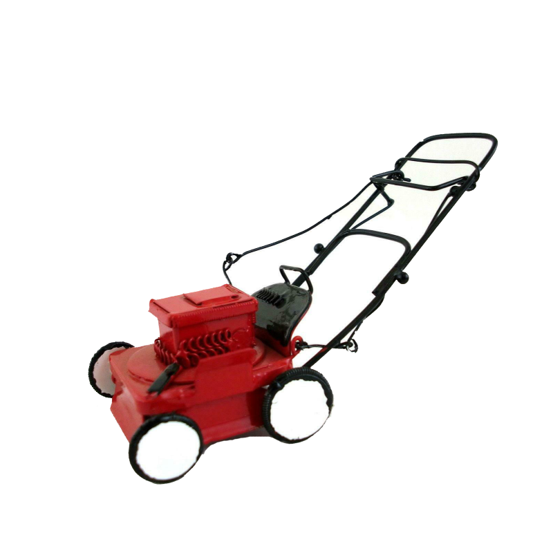 Dolls House Red Power Lawnmower Lawn Mower Miniature 1:12  Garden Shed Accessory