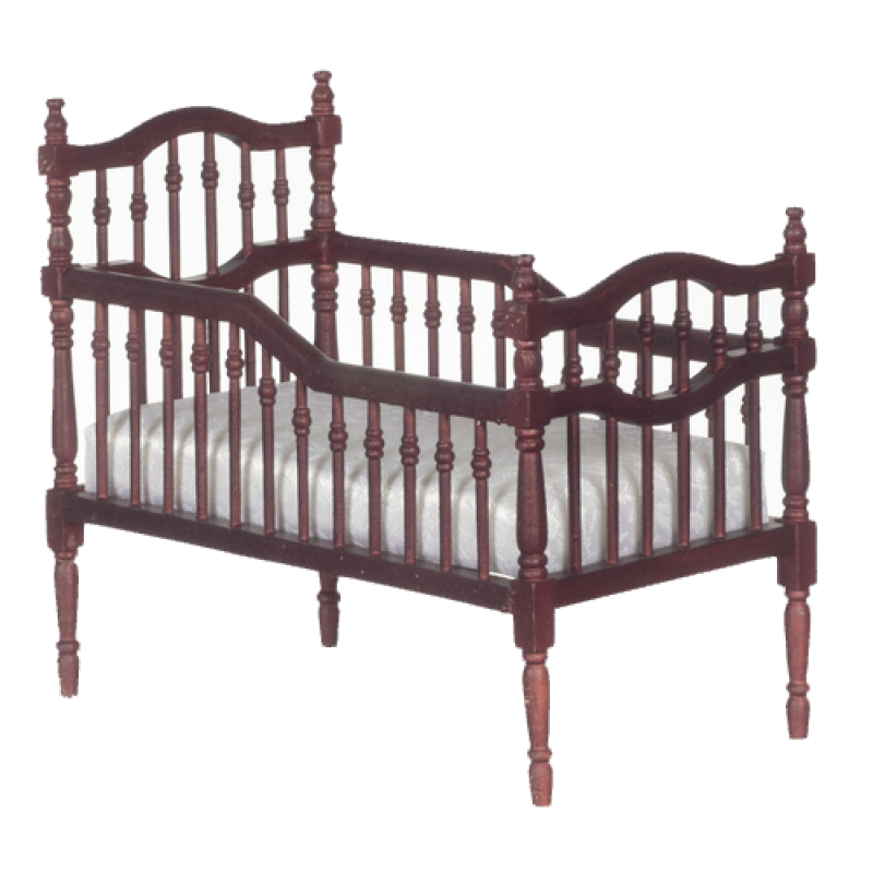 Dolls House Mahogany Victorian Babys Cradle Crib Cot Miniature Nursery Furniture