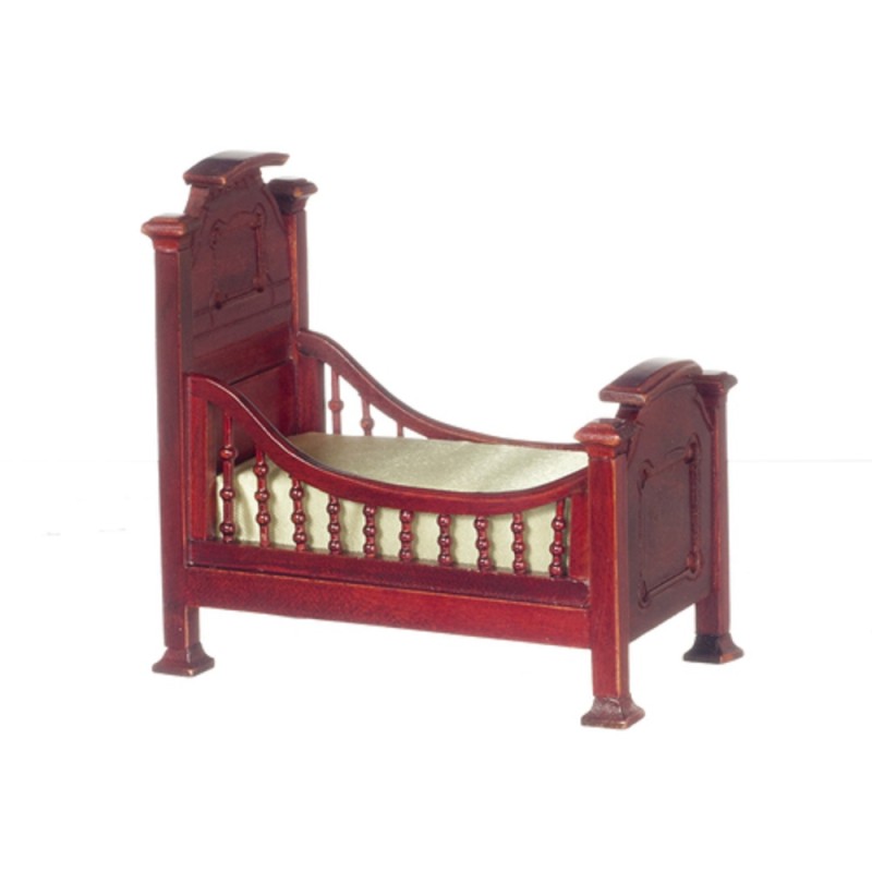 Dolls House Mahogany Renaissance Youth Bed Baby Cot Miniature Nursery Furniture 