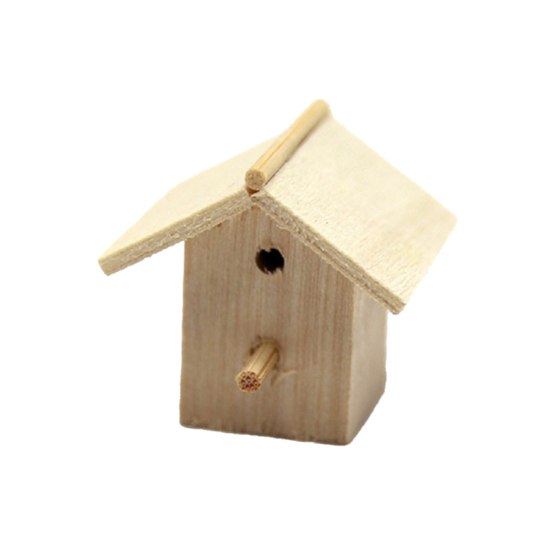 Dolls House Bare Wood Bird House Box Miniature Unfinished Garden Accessory