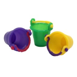 Dolls House 3 Children's Beach Buckets 1:12 Summer Sand Castle Garden Accessory
