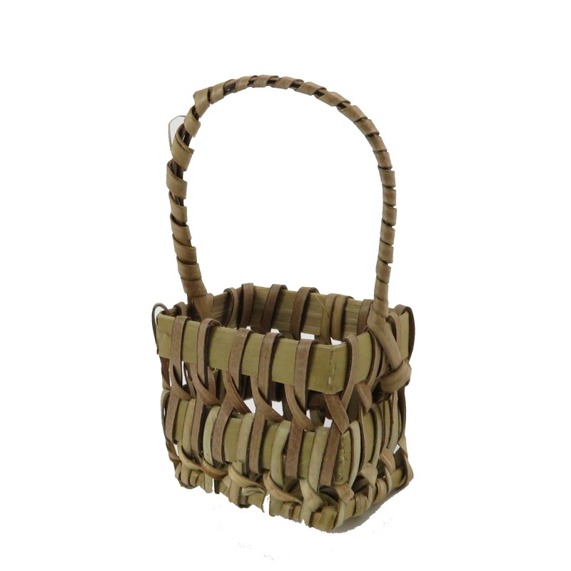 Dolls House Wicker Woven Rectangular Basket Miniature Shop Garden Accessory