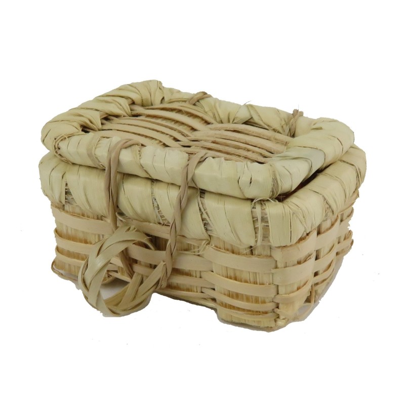 Dolls House Picnic Hamper Wicker Woven Basket with Lid Miniature Accessory MD