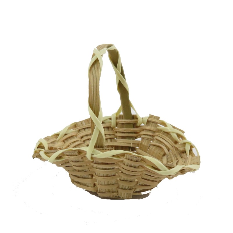 Dolls House Wicker Woven Trug Open Flower Basket Miniature Garden Accessory