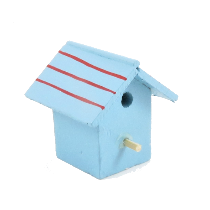 Dolls House Painted Wooden Bird House Box Miniature Garden Accessory