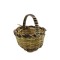 Dolls House Deep Wicker Woven Basket Round with Handle Shop Garden Accessory