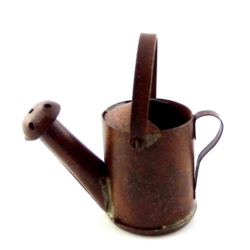 Dolls House Aged Rusty Coloured Old Watering Can Miniature Garden Accessory 