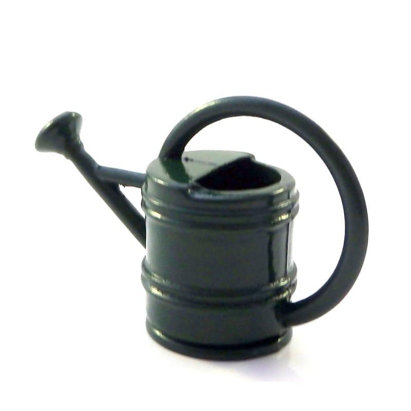 Dolls House Green Watering Can Miniature Garden Accessory Metal 1:12 Scale