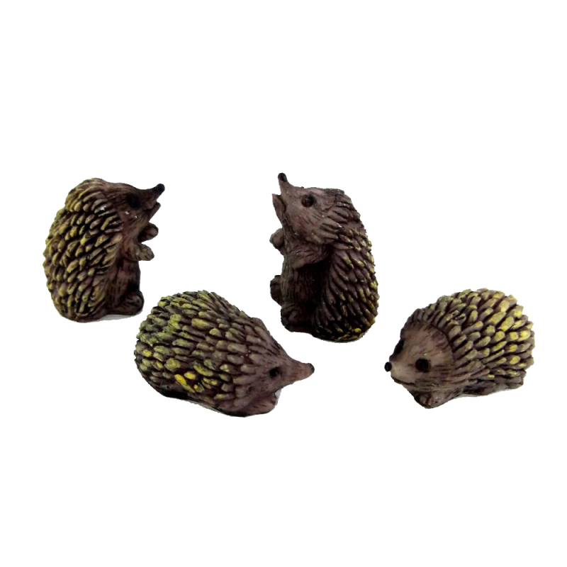 Dolls House Set of 4 Hedgehogs Miniature Animal Garden Accessory 