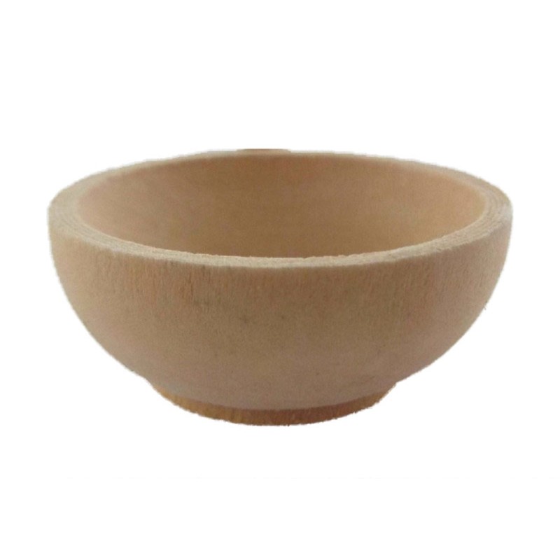 Dolls House Miniature 1:12 Scale Accessory Unfinished Natural Wooden Bowl 