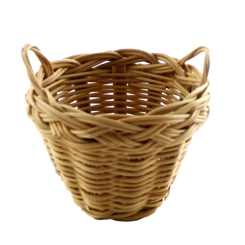 Dolls House 2 Handled Wicker Washing Storage Basket Miniature 1:12 Accessory