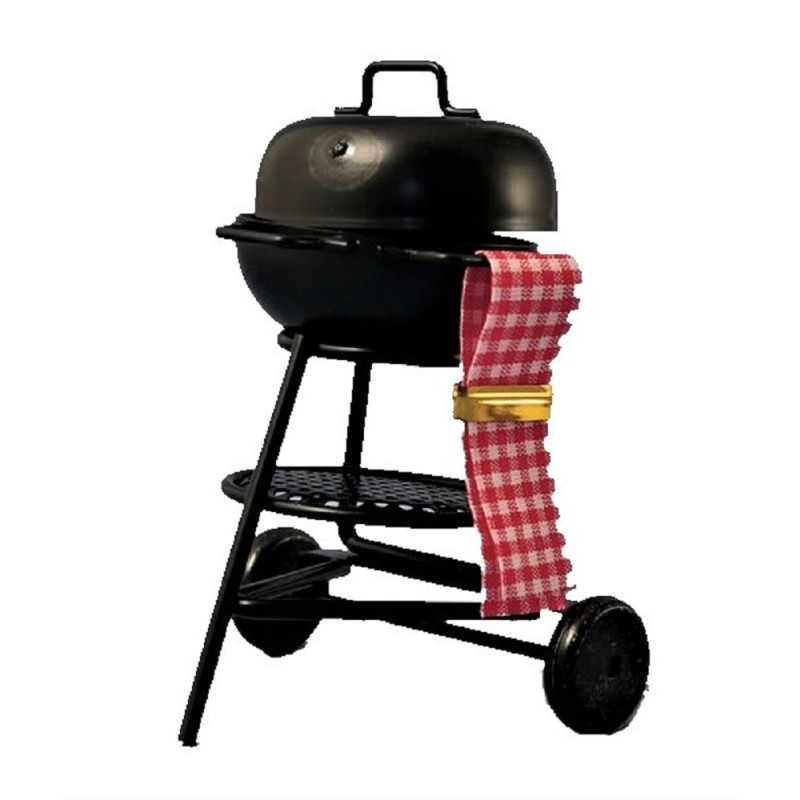 Dolls House Round BBQ Barbecue Charcoal Grill Miniature 1:12 Garden Furniture 