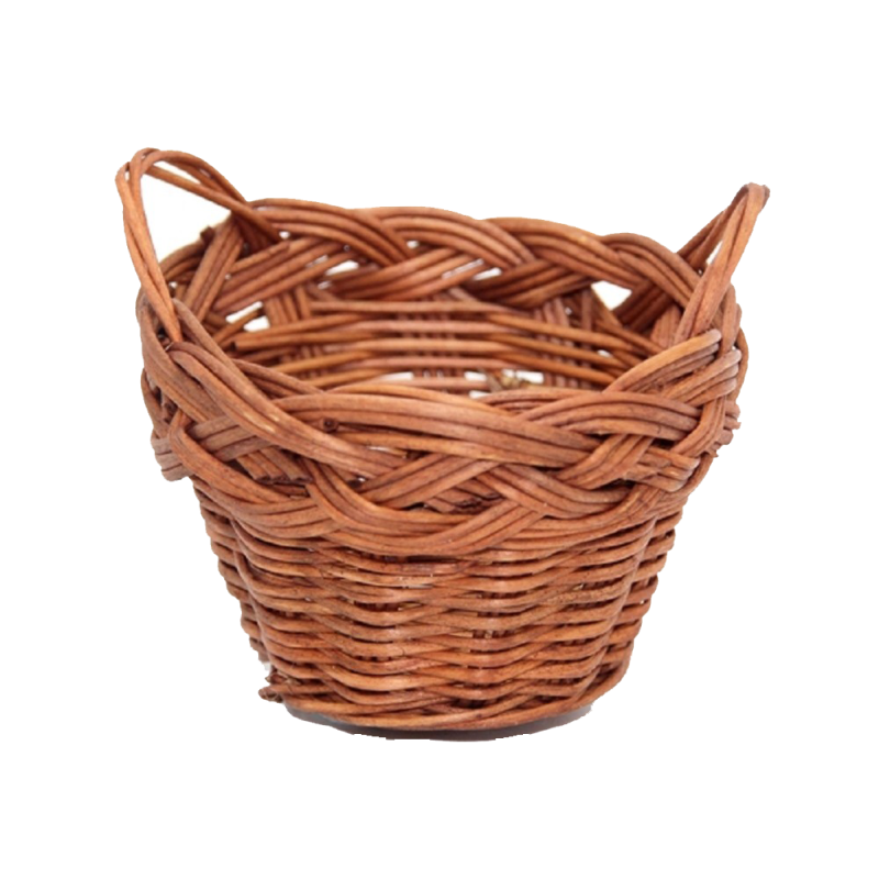 Dolls House 2 Handle Dark Wicker Washing Storage Basket Miniature 1:12 Accessory