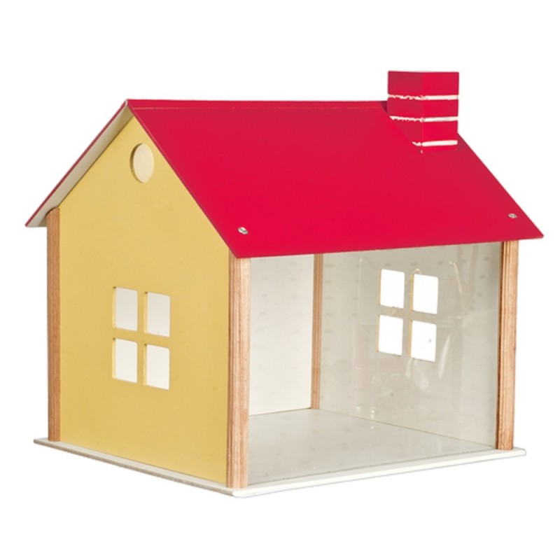 Dolls House Display Room Shadow Box with Roof & Perspex Front Flat Pack