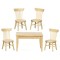 Dolls House Unfinished Table & Chairs Kitchen Dining Room Furniture Set 1:12