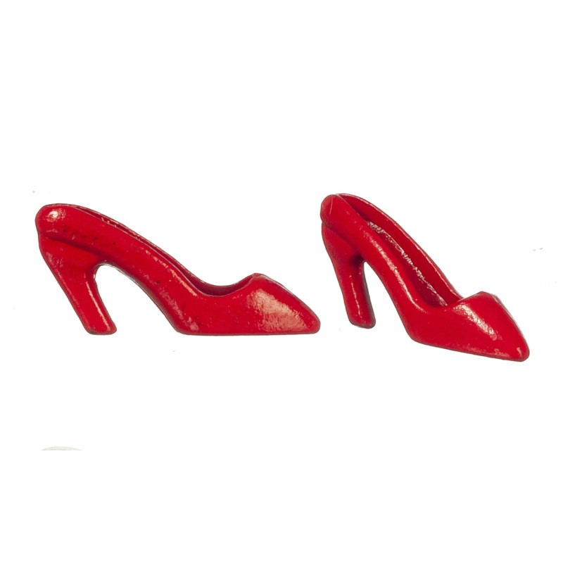 Dolls House Red High Heel Shoes Miniature Bedroom Ladies Shop Accessory 1:12