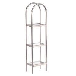 Dolls House Modern Chrome Shelf Unit Stand Miniature Living Room Shop Furniture