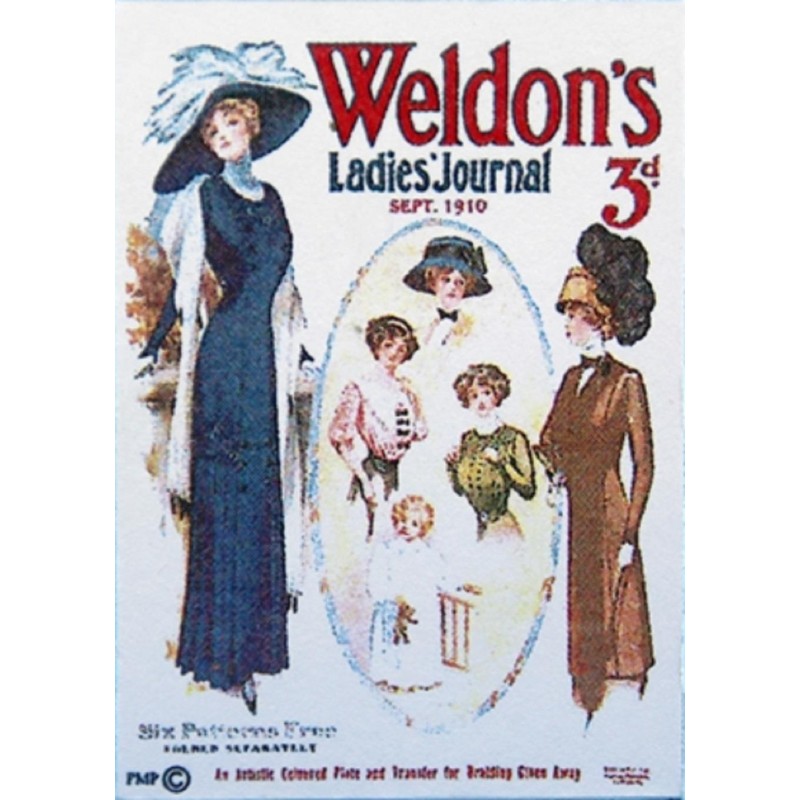 Dolls House 1910s Weldons Ladies Journal Poster Miniature Antique Accessory