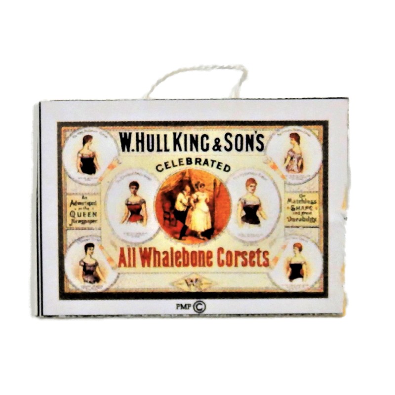 Dolls House Victorian Whalebone Corset Shop Poster 1:12 Scale Store Accessory