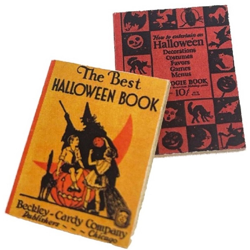 Dolls House Old Fashioned Halloween Books Miniature Nursery Bedroom Accessory