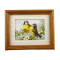 Dolls House Miniature Accessory Blue Tit Birds Picture Painting in Walnut Frame