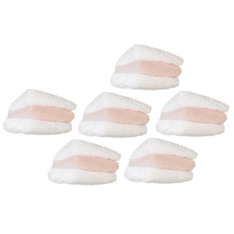 Dolls House 6 Towel Bails Miniature Bathroom Accessory Pink & White Dolls House 6 Towel Bails Miniature Bathroom Accessory Pink & White